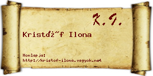 Kristóf Ilona névjegykártya
