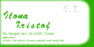 ilona kristof business card